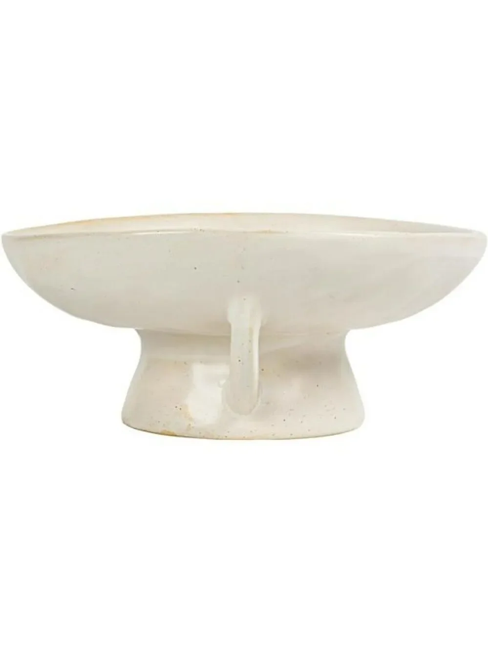 Stoneware Serving Bowl White Reactive Glaze 8 Inch Modern Kitchen Decor